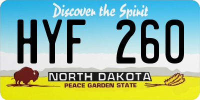 ND license plate HYF260