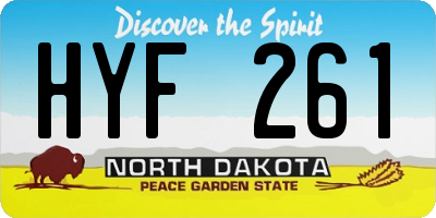 ND license plate HYF261