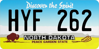 ND license plate HYF262