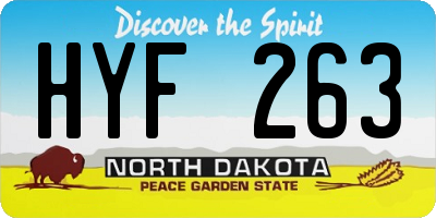 ND license plate HYF263