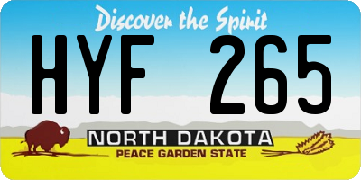 ND license plate HYF265