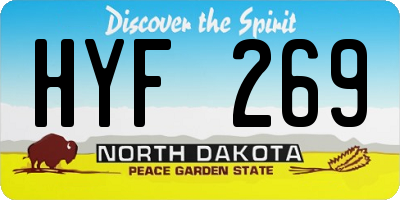 ND license plate HYF269