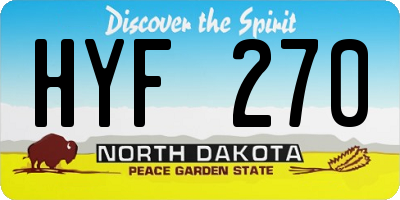 ND license plate HYF270