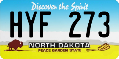 ND license plate HYF273