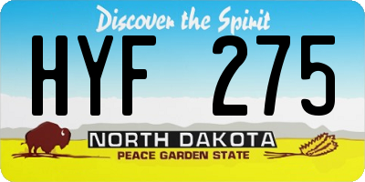 ND license plate HYF275