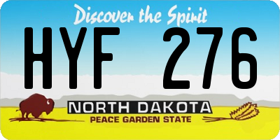 ND license plate HYF276