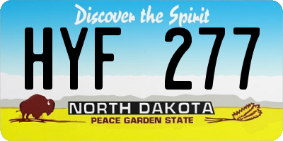 ND license plate HYF277