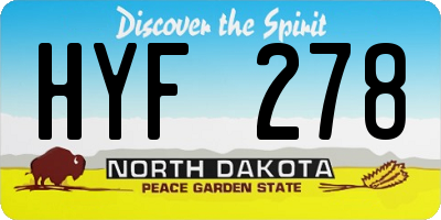 ND license plate HYF278