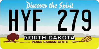 ND license plate HYF279