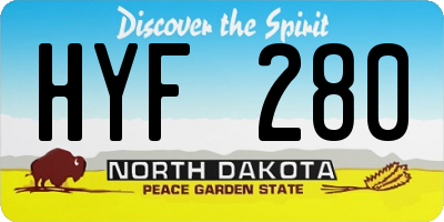 ND license plate HYF280
