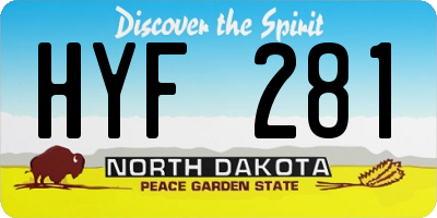 ND license plate HYF281