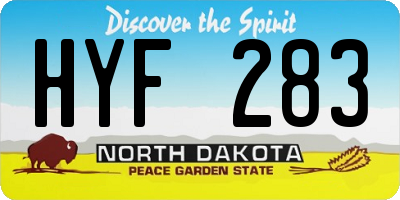 ND license plate HYF283