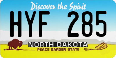 ND license plate HYF285