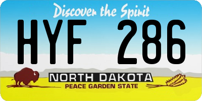 ND license plate HYF286