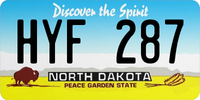 ND license plate HYF287