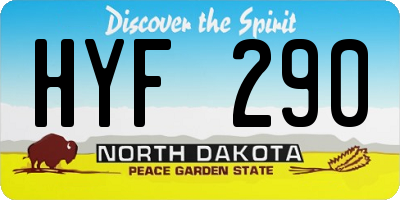 ND license plate HYF290
