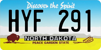 ND license plate HYF291