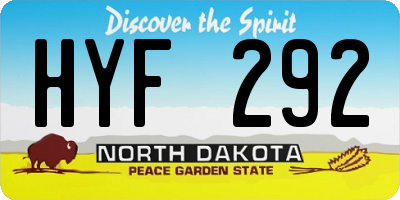 ND license plate HYF292
