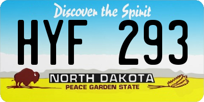 ND license plate HYF293