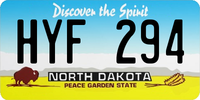 ND license plate HYF294