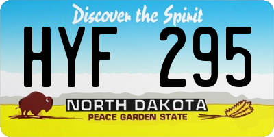 ND license plate HYF295