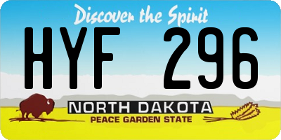 ND license plate HYF296