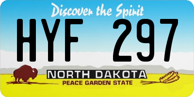 ND license plate HYF297