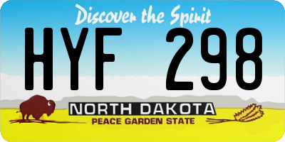 ND license plate HYF298
