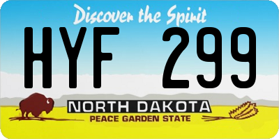 ND license plate HYF299