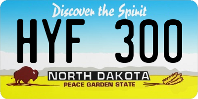 ND license plate HYF300
