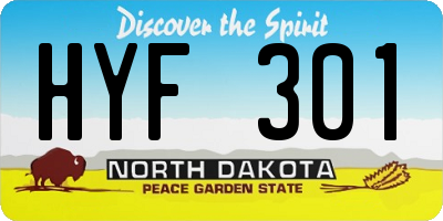 ND license plate HYF301