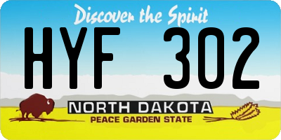 ND license plate HYF302