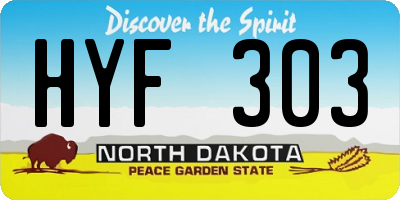 ND license plate HYF303