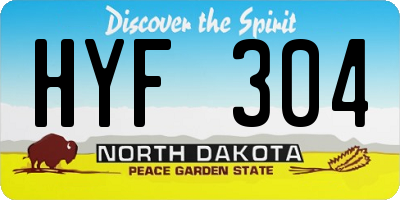 ND license plate HYF304