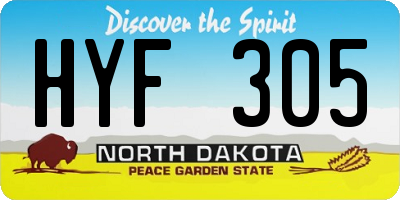 ND license plate HYF305