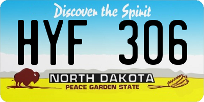 ND license plate HYF306