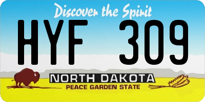 ND license plate HYF309