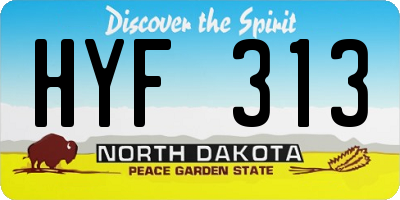 ND license plate HYF313