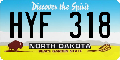 ND license plate HYF318