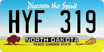 ND license plate HYF319