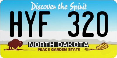 ND license plate HYF320