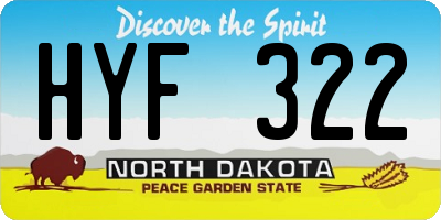 ND license plate HYF322
