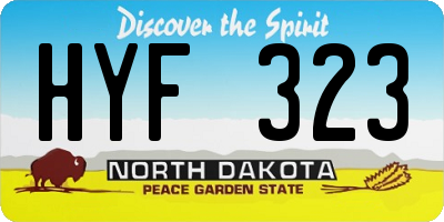 ND license plate HYF323