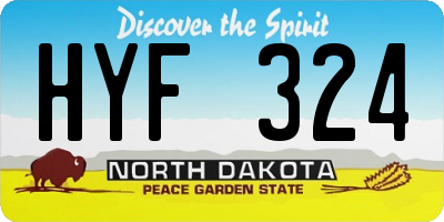 ND license plate HYF324