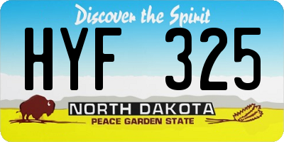 ND license plate HYF325