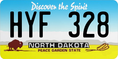 ND license plate HYF328