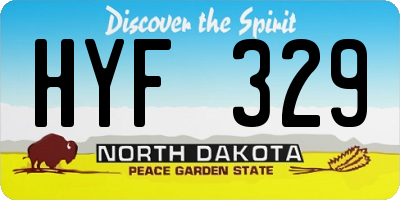 ND license plate HYF329