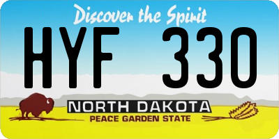 ND license plate HYF330