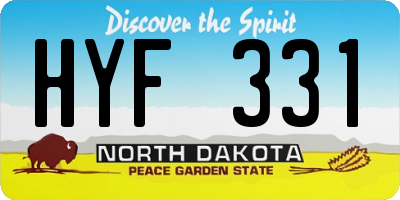ND license plate HYF331