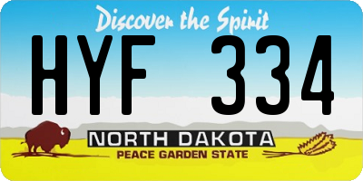 ND license plate HYF334